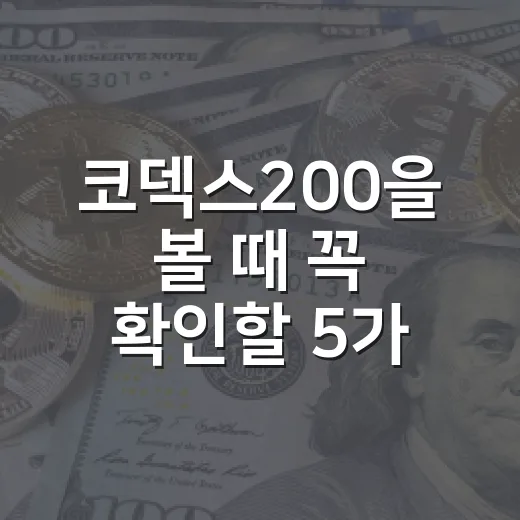 코덱스200을 볼 때 꼭 확인할 5가지 포인트 - 요약