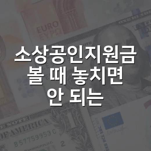 소상공인지원금 볼 때 놓치면 안 되는 5가지 숫자 - 요약