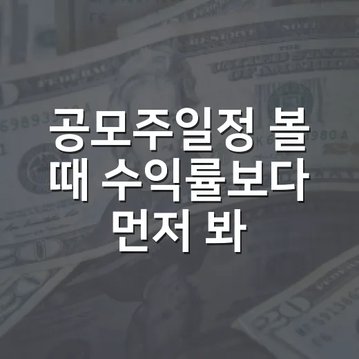 공모주일정 볼 때 수익률보다 먼저 봐야 할 5가지 - 요약