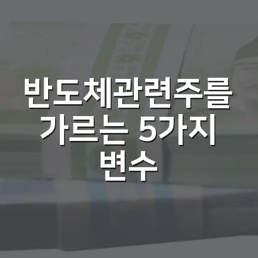 반도체관련주를 가르는 5가지 변수, AI 호황 뒤에 봐야 할 것들 - 요약