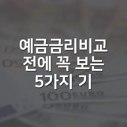 예금금리비교 전에 꼭 보는 5가지 기준 - 요약