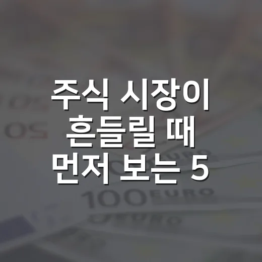 주식 시장이 흔들릴 때 먼저 보는 5가지 신호 - 요약