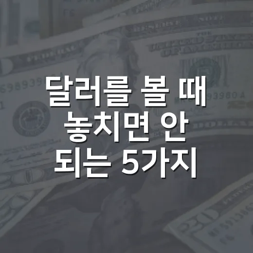 달러를 볼 때 놓치면 안 되는 5가지 신호 - 요약