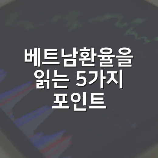 베트남환율을 읽는 5가지 포인트: 원화·달러·동화가 같이 움직이는 방식 - 요약