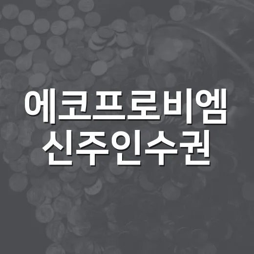 에코프로비엠 신주인수권, 5가지 숫자로 읽는 유상증자 판단법 - 요약