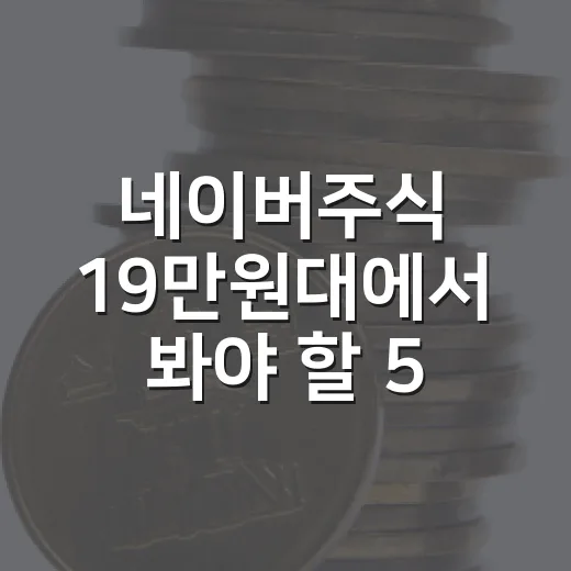 네이버주식 19만원대에서 봐야 할 5가지 숫자 - 요약