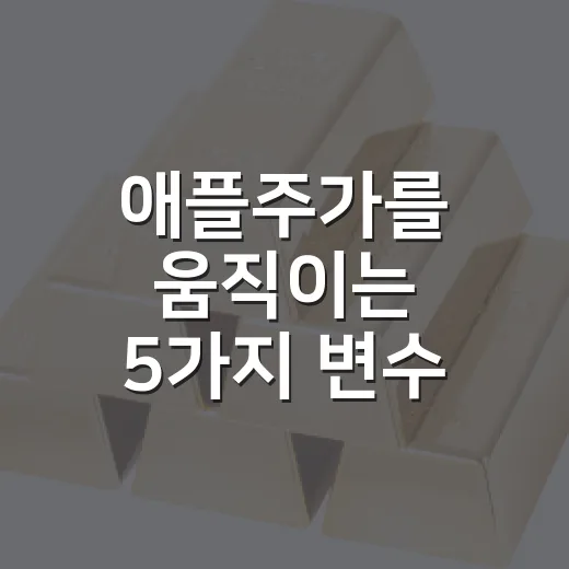 애플주가를 움직이는 5가지 변수, 지금은 숫자보다 맥락이 중요합니다 - 요약