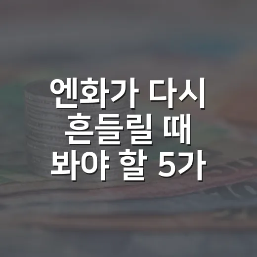 엔화가 다시 흔들릴 때 봐야 할 5가지 신호 - 요약