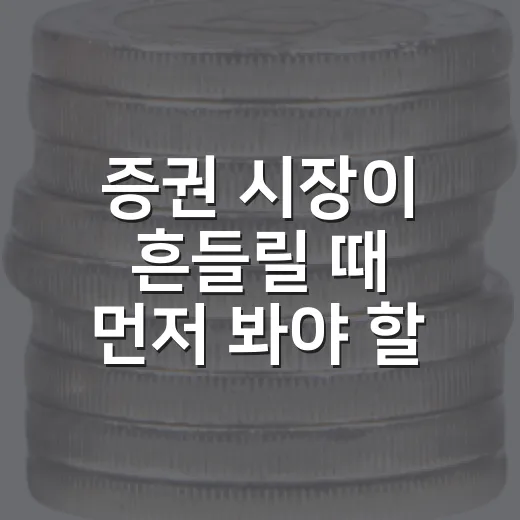 증권 시장이 흔들릴 때 먼저 봐야 할 5가지 숫자 - 요약