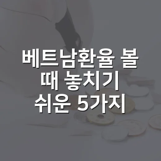 베트남환율 볼 때 놓치기 쉬운 5가지 변수 - 요약