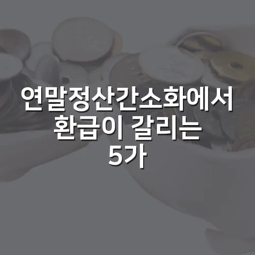 연말정산간소화에서 환급이 갈리는 5가지 체크포인트 - 요약