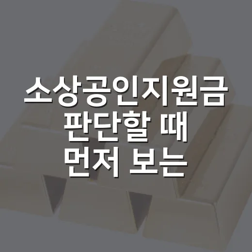 소상공인지원금 판단할 때 먼저 보는 5가지 기준 - 요약