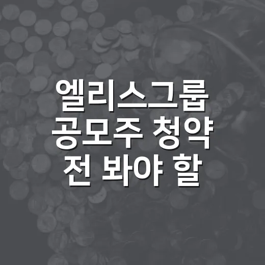 엘리스그룹 공모주 청약 전 봐야 할 5가지 변수 - 요약