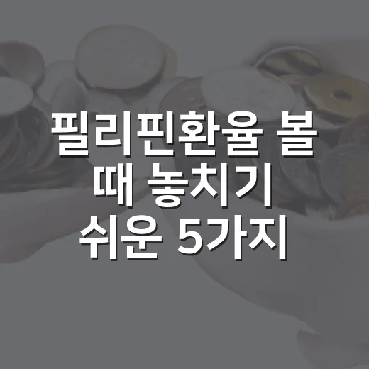 필리핀환율 볼 때 놓치기 쉬운 5가지 변수 - 요약