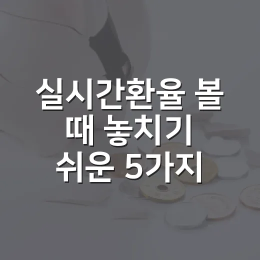 실시간환율 볼 때 놓치기 쉬운 5가지 체크포인트 - 요약