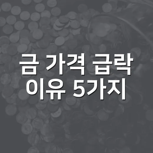 금 가격 급락 이유 5가지, 달러·금리·연준이 만든 압박 구간 - 요약