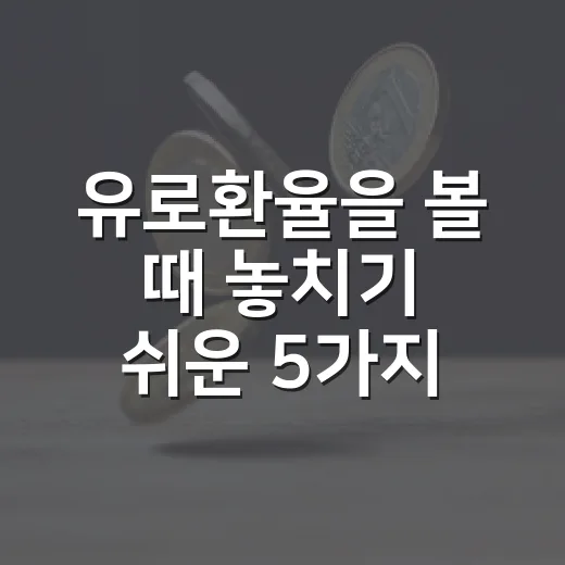 유로환율을 볼 때 놓치기 쉬운 5가지 변수 - 요약