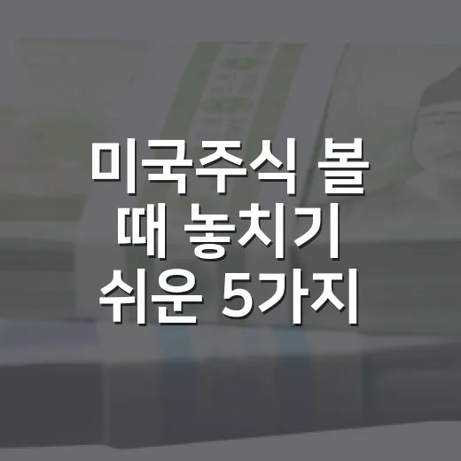 미국주식 볼 때 놓치기 쉬운 5가지 판단 기준 - 요약