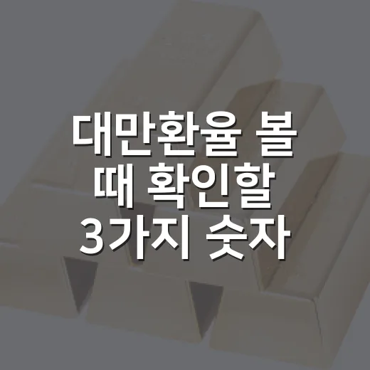 대만환율 볼 때 확인할 3가지 숫자 - 요약