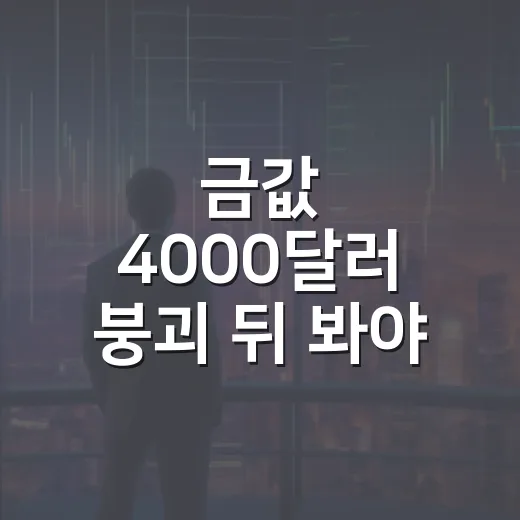 금값 4000달러 붕괴 뒤 봐야 할 4가지 신호 - 요약