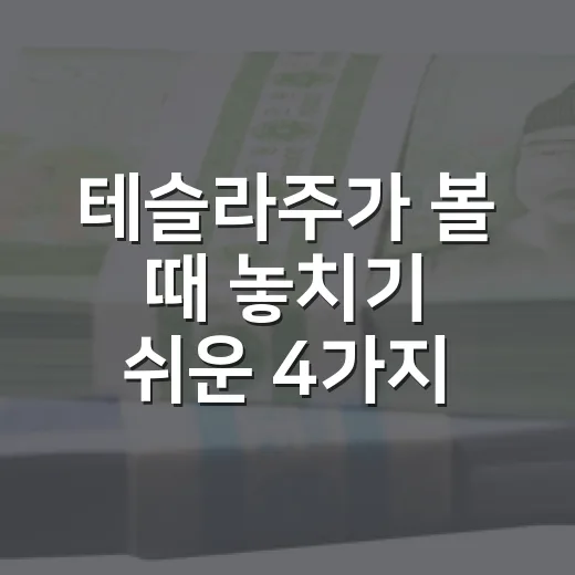 테슬라주가 볼 때 놓치기 쉬운 4가지 숫자 - 요약