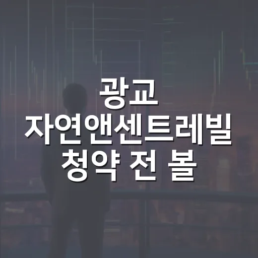 광교 자연앤센트레빌 청약 전 볼 4가지 숫자 - 요약