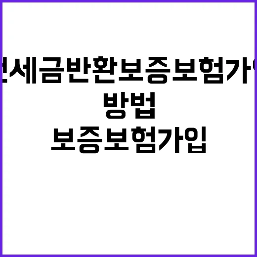 전세금반환보증보험 가입하는 방법, 계약 전후로 이렇게 확인하세요 - 요약
