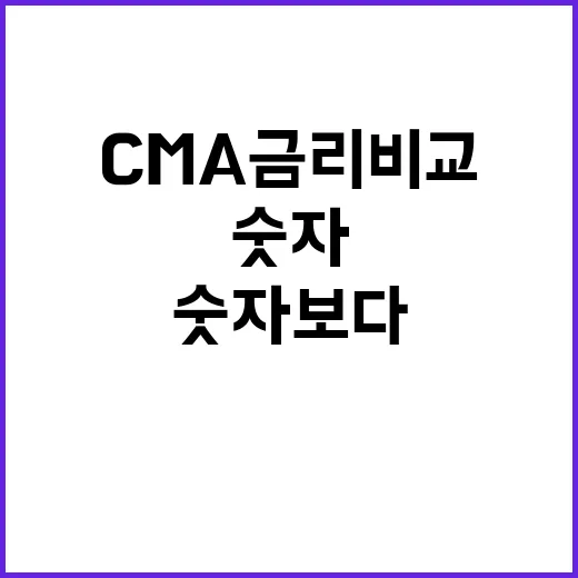 CMA금리비교 제대로 하는 방법, 금리 숫자보다 먼저 볼 것들 - 요약