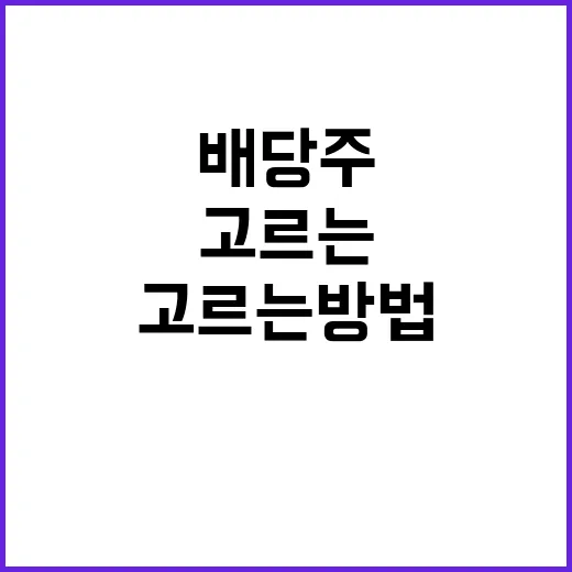 초보자를 위한 배당주 고르는 방법, 숫자 4개만 먼저 보면 편합니다 - 요약