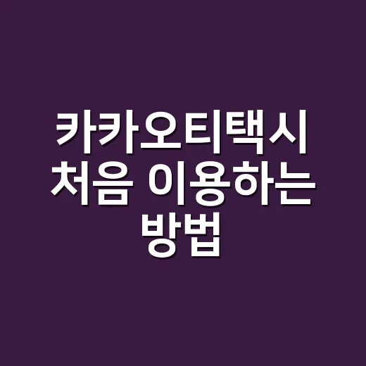 카카오티택시 처음 이용하는 방법, 호출부터 결제까지 이렇게 하면 편해요 - 요약