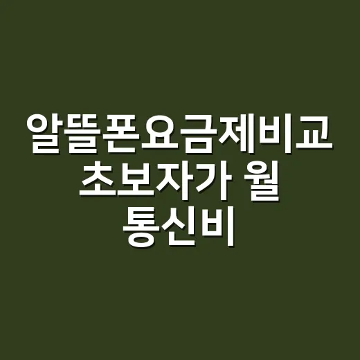 알뜰폰요금제비교 초보자가 월 통신비 줄이는 방법 - 요약