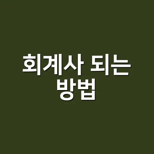 회계사 되는 방법, 처음 준비할 때 알아두면 좋은 현실적인 순서 - 요약