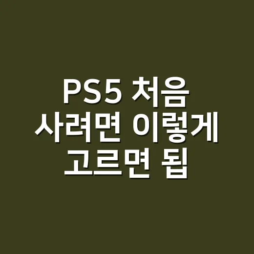 PS5 처음 사려면 이렇게 고르면 됩니다: 모델, 용량, 주변기기까지 현실 가이드 - 요약