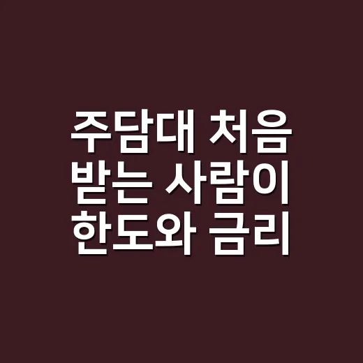 주담대 처음 받는 사람이 한도와 금리 확인하는 방법 - 요약