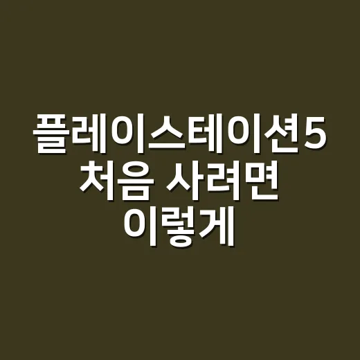 플레이스테이션5 처음 사려면 이렇게 고르면 됩니다 - 요약