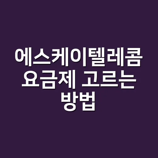 에스케이텔레콤 요금제 고르는 방법, 데이터·가족결합·멤버십까지 체크하기 - 요약