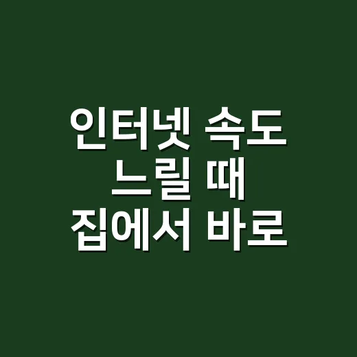 인터넷 속도 느릴 때 집에서 바로 확인하는 방법 - 요약