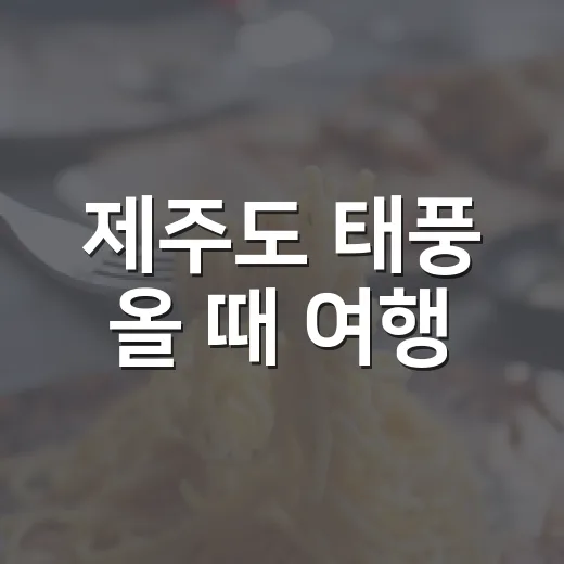 제주도 태풍 올 때 여행·생활 피해 줄이는 방법 - 요약