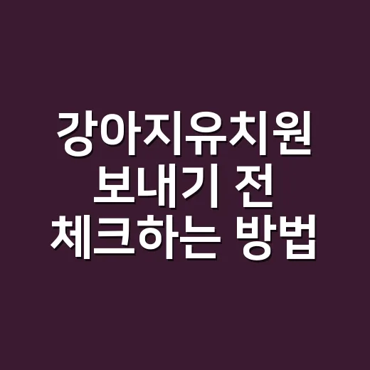 강아지유치원 보내기 전 체크하는 방법, 처음이라면 이렇게 준비하세요 - 요약