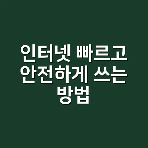 인터넷 빠르고 안전하게 쓰는 방법, 초보자도 바로 바꿀 수 있는 설정들 - 요약