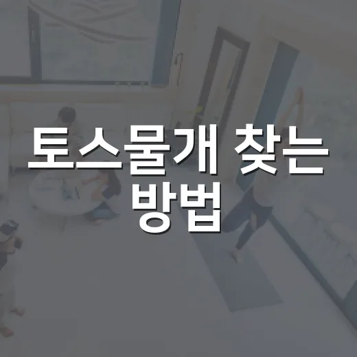 토스물개 찾는 방법, 헷갈릴 때 확인 순서 - 요약