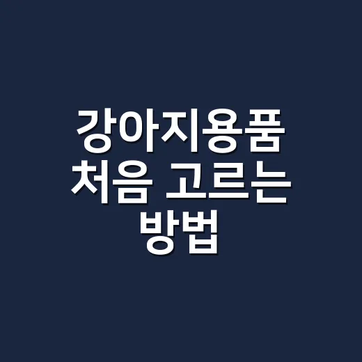 강아지용품 처음 고르는 방법, 꼭 필요한 것부터 차근차근 - 요약