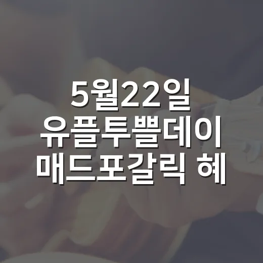 5월22일 유플투쁠데이 매드포갈릭 혜택 받는 방법, 최소 주문 금액은 8만원 - 요약