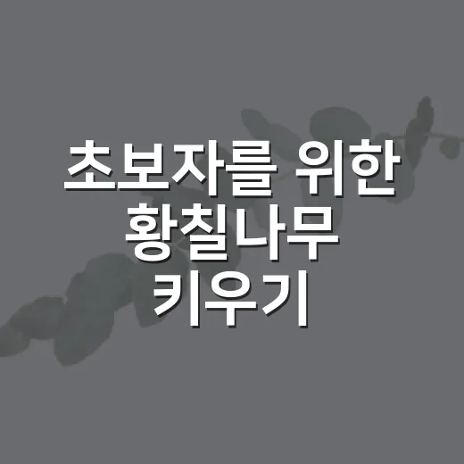 초보자를 위한 황칠나무 키우기, 집에서 건강하게 관리하는 방법 - 요약