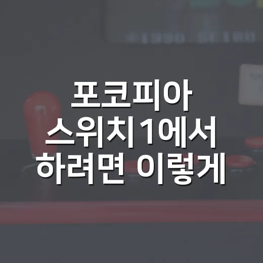 포코피아 스위치1에서 하려면 이렇게 확인하세요