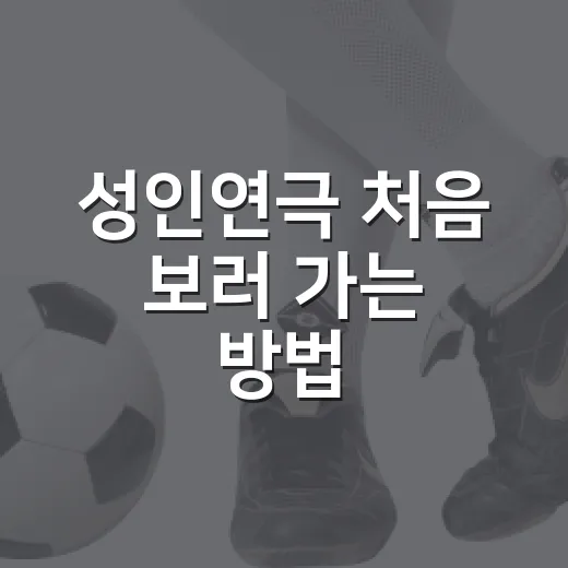 성인연극 처음 보러 가는 방법, 예매부터 관람 매너까지 이렇게 준비하세요 - 요약
