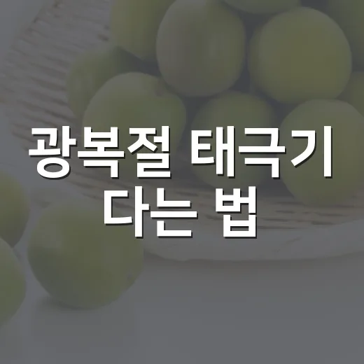 광복절 태극기 다는 법, 아파트와 단독주택은 이렇게 하면 됩니다 - 요약