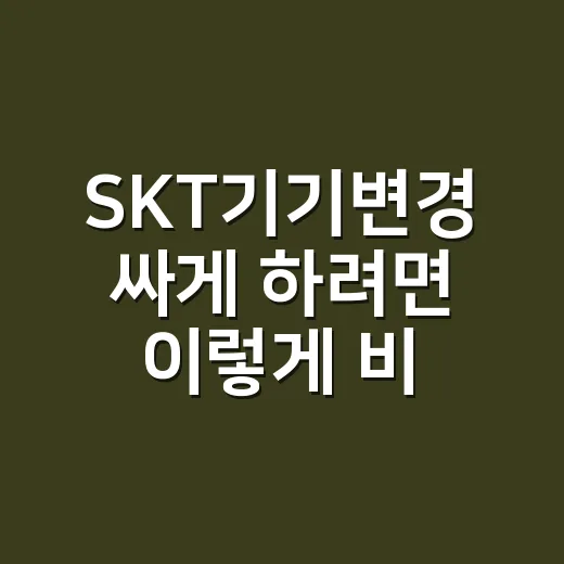 SKT기기변경 싸게 하려면 이렇게 비교하는 방법 - 요약