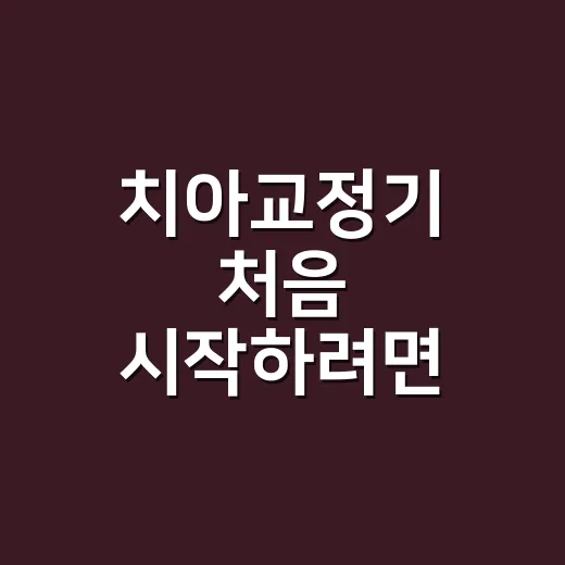치아교정기 처음 시작하려면 이렇게 준비하면 덜 당황해요 - 요약