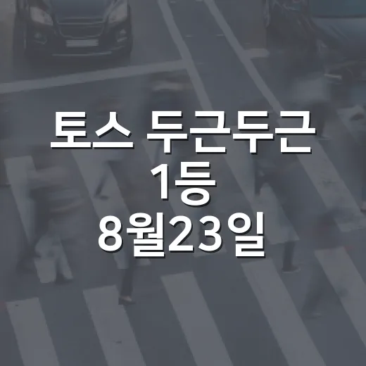 토스 두근두근 1등 8월23일 참여하려면 이렇게 확인하세요 - 요약